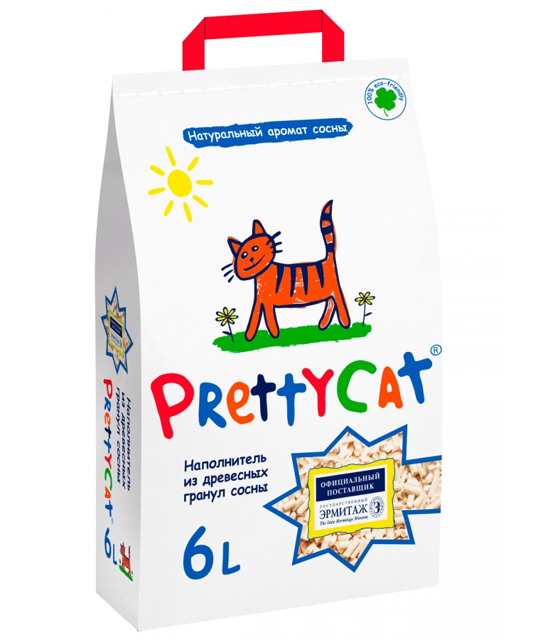 Наполнитель PrettyCat Wood Granules впитывающий древесный 2 кг (6л)