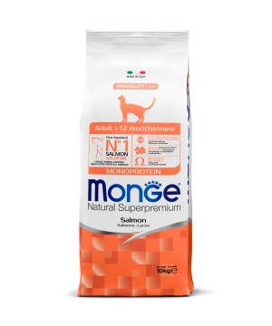 Cухой корм Monge Cat Speciality Line Monoprotein Adult для взрослых кошек, из лосося 10 кг