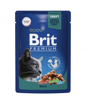 Brit (Брит) Premium Пауч утка в соусе для взрослых кошек 85 гр.