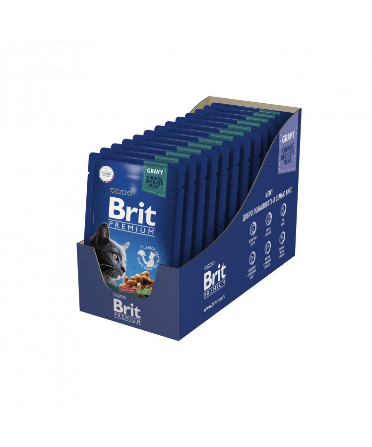 Brit Premium Пауч утка в соусе для взрослых кошек 85 гр.