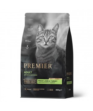 Premier Cat Lamb&Turkey ADULT (Свежее мясо ягненка с индейкой для кошек) 400 г