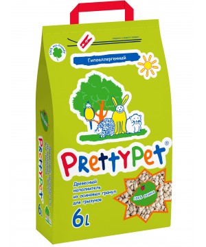 PrettyCat наполнитель для грызунов и птиц ОСИНОВЫЙ 6 л/2 кг