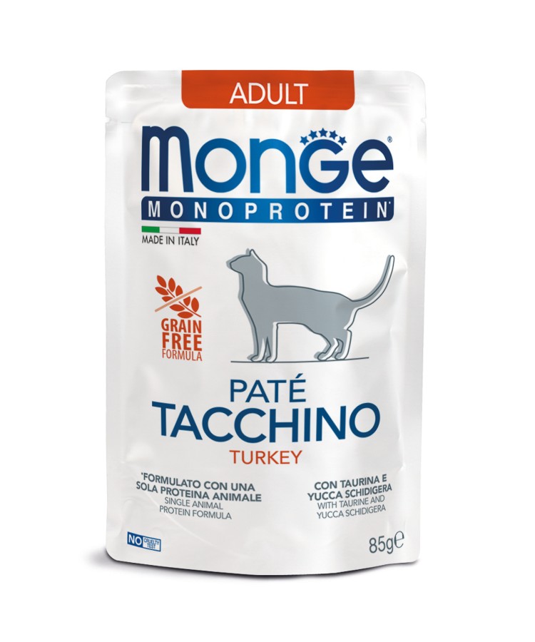 Monge Cat Monoprotein Pouch паучи для кошек индейка 85г