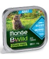 Monge Cat BWild GRAIN FREE беззерновые консервы из анчоусов с овощами для взрослых кошек 100г