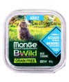 Monge Cat BWild GRAIN FREE беззерновые консервы из анчоусов с овощами для взрослых кошек 100г