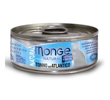 Влажный корм Monge Cat Natural для кошек, из атлантического тунца, консервы 80 г
