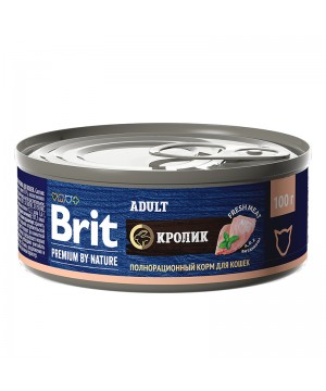 Brit (Брит) Premium by Nature консервы с мясом кролика для кошек 100 гр.