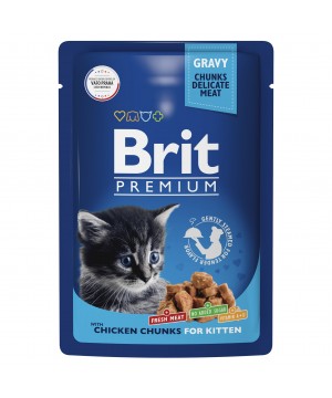 Brit (Брит) Premium Пауч цыпленок в соусе для котят 85 гр.