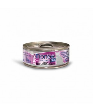 Консервы для кошек Monge Cat Natural тунец с курицей и говядиной 80 г