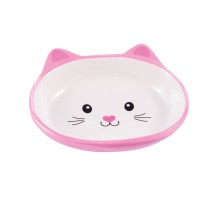 Миска Mr.Kranch керамическая для кошек Мордочка кошки 160 мл розовая