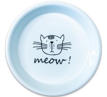 Миска Mr.Kranch керамическая для кошек MEOW! 200 мл белая