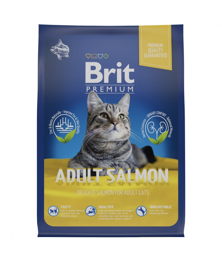 Brit Premium Cat Adult Salmon с лососем для взрослых кошек 2 кг