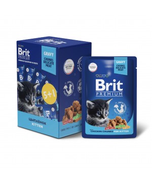 Brit (Брит) Premium Пауч 5+1 цыпленок в соусе для котят 6*85 г