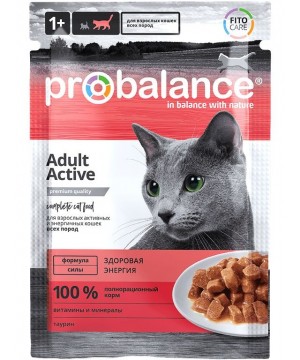 Пауч для кошек Probalance (Пробаланс) Active 85 г*25 штук