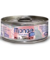 Влажный корм Monge Cat Natural для кошек, из тунца с курицей и креветками, консервы 80 г