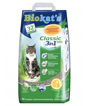 BIOKAT'S CLASSIC FRESH наполнитель комкующийся c ароматизатором 10 л