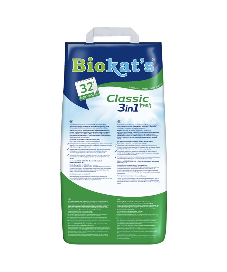 BIOKAT'S CLASSIC FRESH наполнитель комкующийся c ароматизатором 10 л