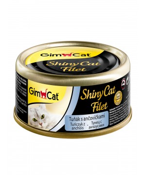 GimCat ShinyCat Filet консервы для кошек из тунца с анчоусами 70 г * 24 шт