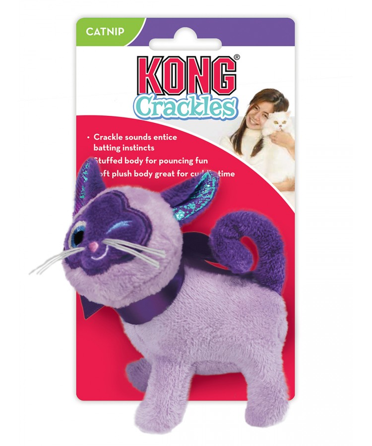 KONG игрушка для кошек Crackles Кошка, хрустит, с кощачьей мятой