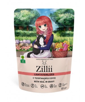 ZILLII (Зилли) Sterilized Light Cat Veal 0,085кг телятина в соусе для кошек