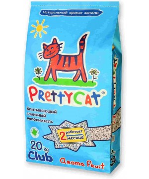 Наполнитель PrettyCat Aroma Fruit глиняный, впитывающий c деокристаллами - 20 кг (40 л)