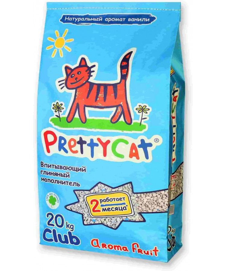 Наполнитель PrettyCat Aroma Fruit глиняный, впитывающий c деокристаллами - 20 кг