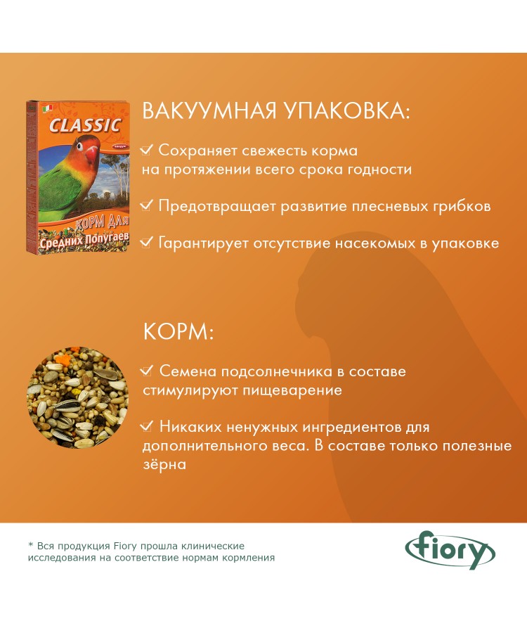 Корм Fiory Classic для средних попугаев 400 г