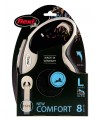 flexi рулетка NEW LINE Comfort L (до 50 кг) лента 8 м серый/черный