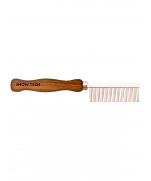 SHOW TECH Wooden Comb расческа для шерсти средней жесткости 18 см, с зубчиками 2,2 см, частота 1,5 мм