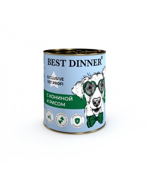 Крнсервы Best Dinner Vet Profi для собак и щенков Hypoallergenic "С кониной и рисом" 0,34 кг