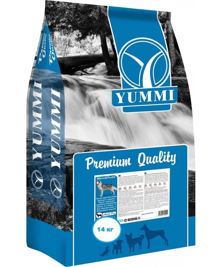 Корм для собак Yummi (Юмми) Premium Мясо и рыба 14 кг