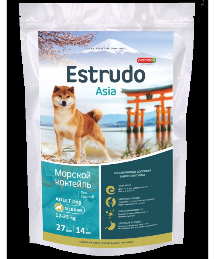 Estrudo Asia (Морской коктейль) для взрослых собак средних пород, 1 кг