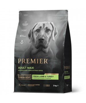 Premier Dog Lamb&Turkey ADULT Maxi (Свежее мясо ягненка с индейкой для собак крупных пород) 3 кг