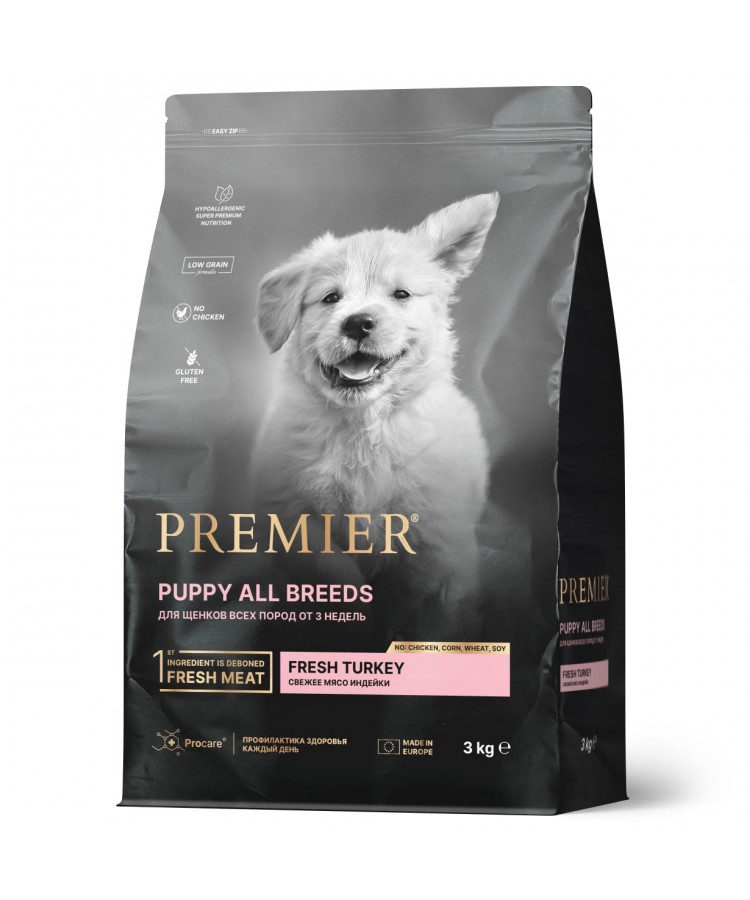 Premier Dog Turkey PUPPY (Свежее мясо индейки для щенков) 3 кг