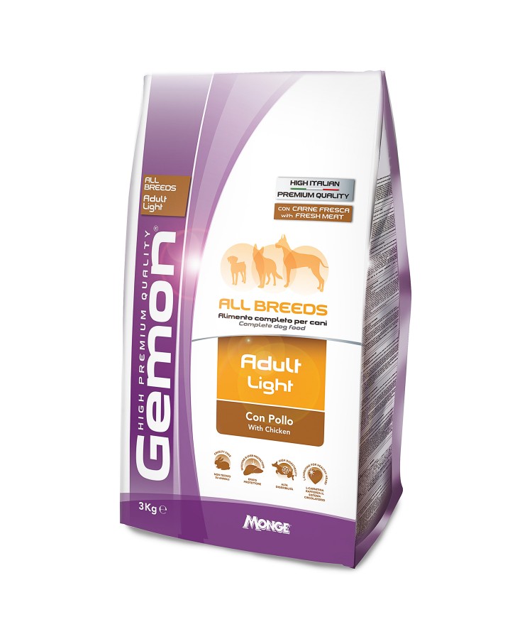 Gemon Dog Light низкокалорийный корм для взрослых собак всех пород 3 кг