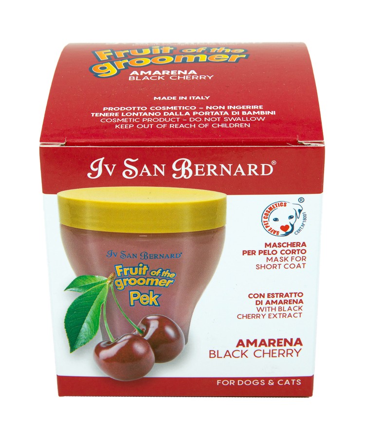 Маска Iv San Bernard Fruit of the Groomer Black Cherry, восстанавливающая для короткой шерсти с протеинами шелка 250 мл