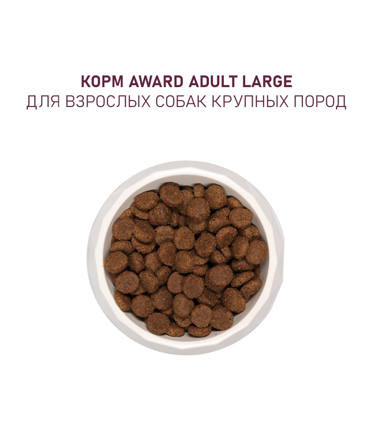 Сухой корм AWARD для взрослых собак крупных пород с курицей и индейкой с добавлением тыквы и шиповника 2кг