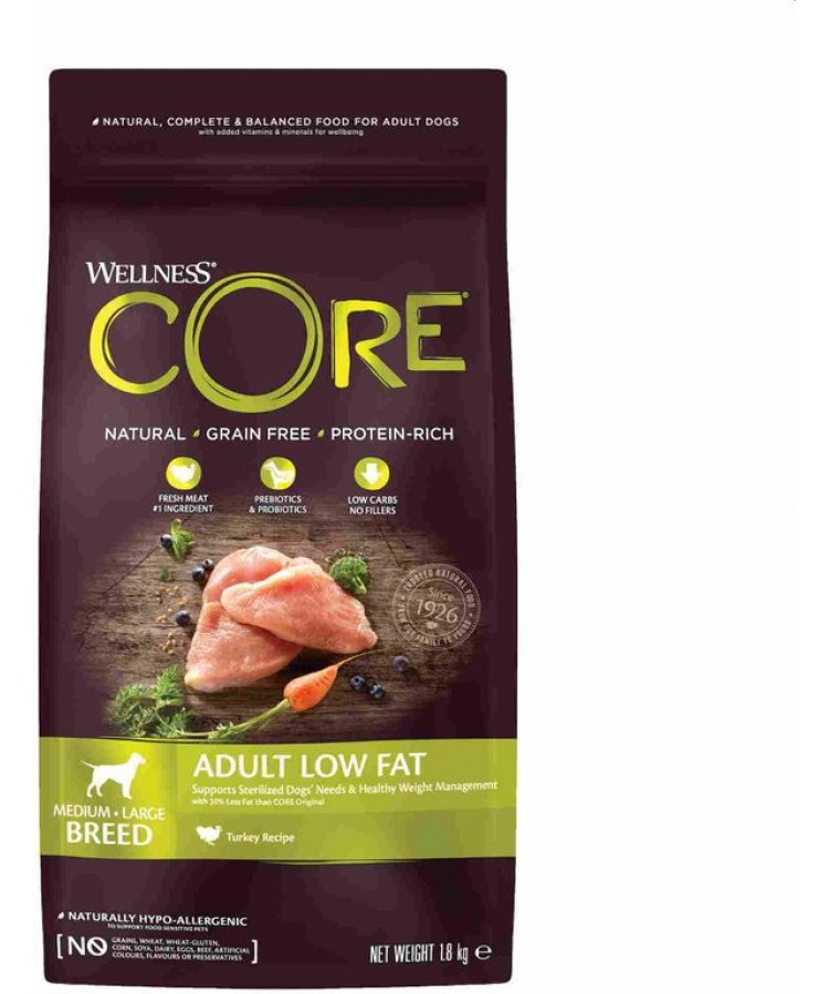 Сухой корм для собак средних пород Wellness Dog CORE Low Fat 1,8 кг