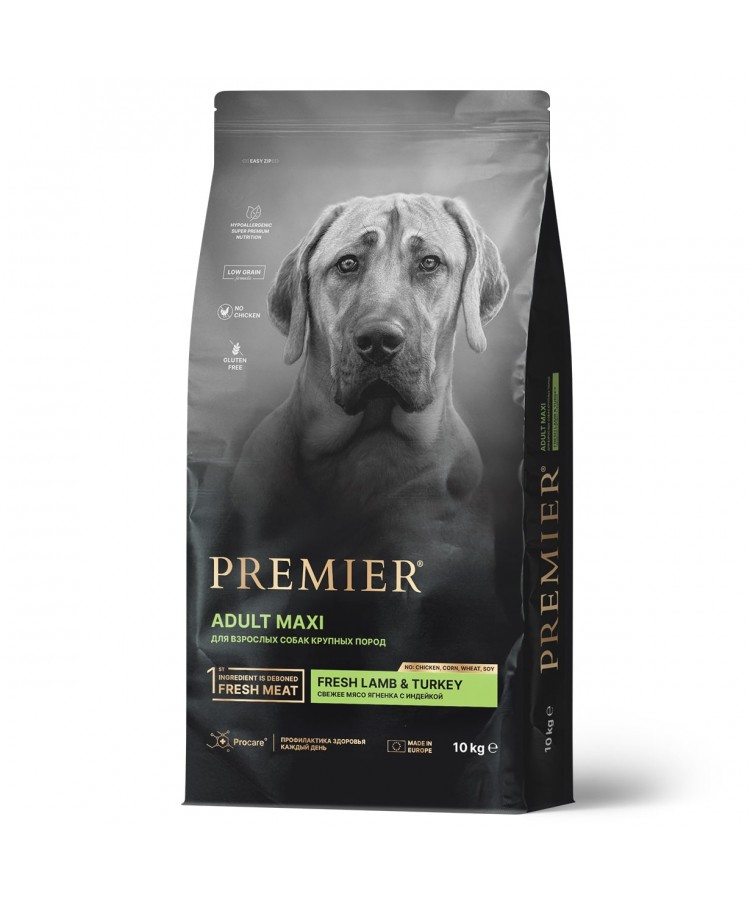 Premier Dog Lamb&Turkey ADULT Maxi (Свежее мясо ягненка с индейкой для собак крупных пород) 10 кг