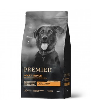 Premier Dog Turkey ADULT Medium (Свежее мясо индейки для собак средний пород) 1 кг