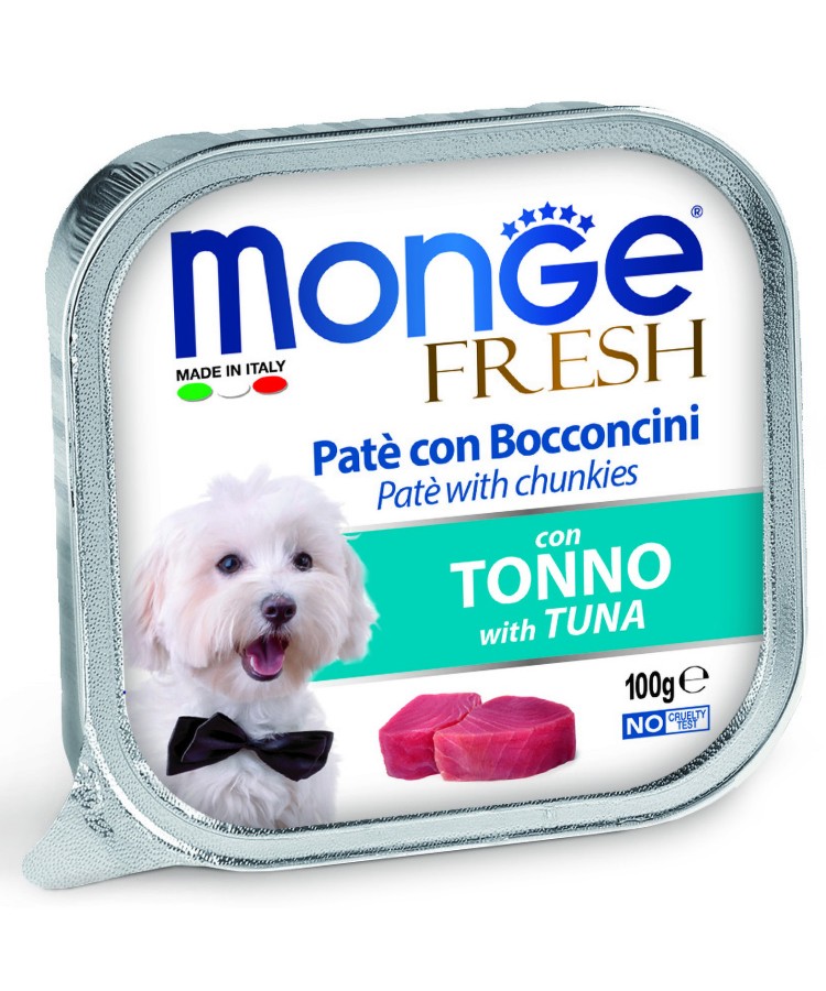 Влажный корм Monge Dog Fresh для собак, с тунцом, консервы 100 г