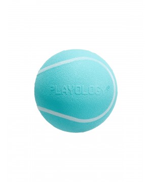 Playology хрустящий жевательный мяч SQUEAKY CHEW BALL 6 см с пищалкой и с ароматом арахиса, голубой