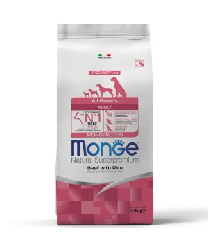 Сухой корм Monge Dog Speciality Line Monoprotein All Breeds Beef and Rice для взрослых собак всех пород, из говядины с рисом 2,5 кг