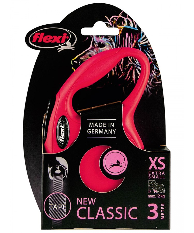 flexi рулетка New Classic XS (до 12 кг) 3 м лента красная