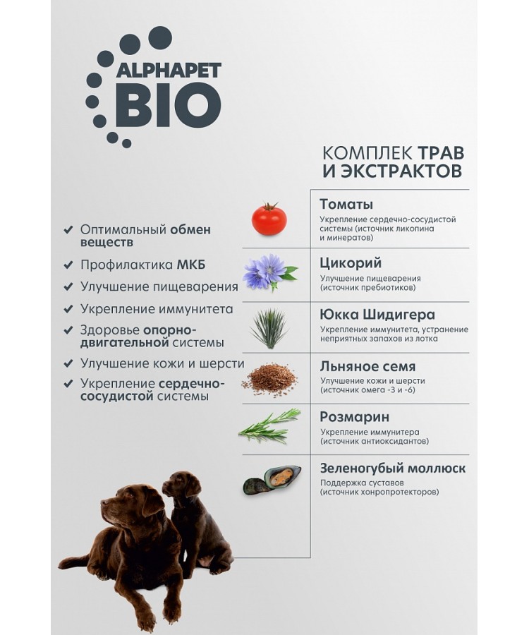 AlphaPet Superpremium (АльфаПет) 1,5кг с говядиной и рубцом сухой для щенков до 6 мес., беременных и кормящих собак крупных пород