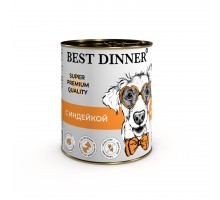 Крнсервы Best Dinner для собак и щенков Super Premium "С индейкой" 0,34 кг