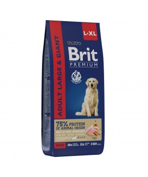 Brit (Брит) Premium Dog Adult Large and Giant с курицей для взрослых собак крупных и гигантских пород 15 кг