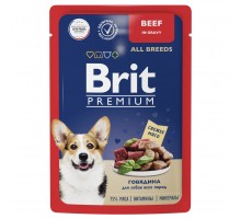Brit (Брит) Premium Пауч говядина в соусе для взрослых собак всех пород 85 гр.