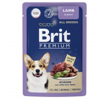Brit (Брит) Premium Пауч ягненок в соусе для взрослых собак всех пород 85 гр.