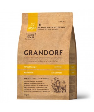 GRANDORF DOG 4 Meat PROBIOTIC MINI (4 мяса с пробиотиками для мини пород) 3 кг.